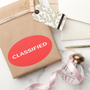 klassifiziert ovaler aufkleber