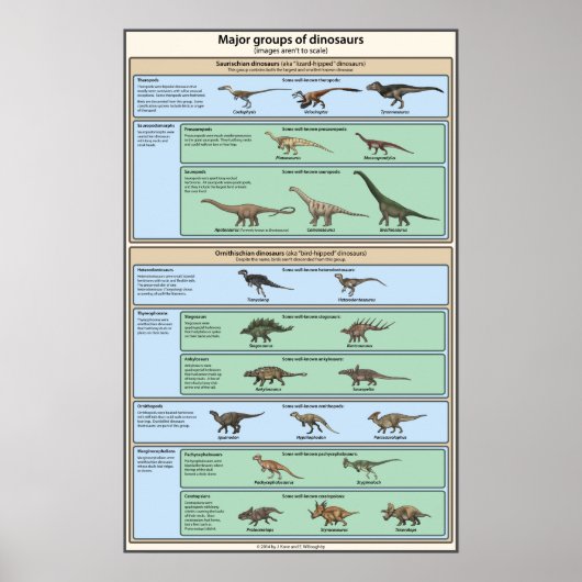 Klassifizierung von Dinosauriern vereinfacht Poster (Vorne)