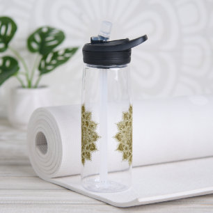 Klassiges farbenfrohes Mandala im indischen Stil 4 Trinkflasche
