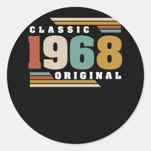 Klassik 1968 Original 54. Geburtstag 54 Jahre alt Runder Aufkleber