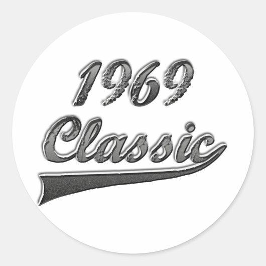 Klassik 1969 runder aufkleber (Vorderseite)