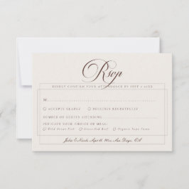 Klassik Choco Elfenbein Kalligrafie Mittagessen Wa RSVP Karte