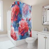 Klassik - Göttliche Erinnerungen Rosa und Rote Ros Duschvorhang (Beispiel)