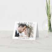 Klassik, Hochzeit von zwei Fotos Dankeskarte (Vorderseite)