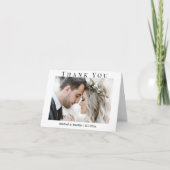 Klassik, Hochzeit von zwei Fotos Dankeskarte (Vorderseite)