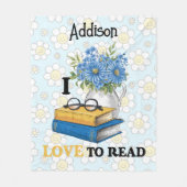 Klassik "I Liebe to read" personalisiert Fleecedecke (Vorderseite)