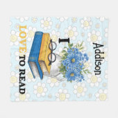 Klassik "I Liebe to read" personalisiert Fleecedecke (Vorderseite (Horizontal))