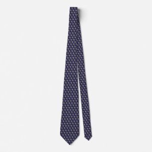 Klassik marineblau mit beige Sternexplosion Muster Krawatte