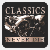 Klassik nie Die Quadratischer Aufkleber (Vorderseite)