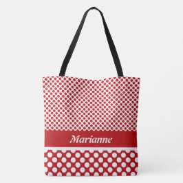 Klassik Rot und Weiß Polka Dot Tote Tag Tasche