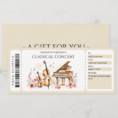 Klassik-Ticket-Geschenkgutschein Einladung (Vorne/Hinten)