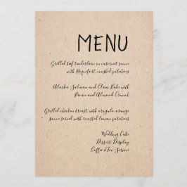 KLASSIKALE, HANDSCHRIFTLICHE WEDD-MENÜKARTE MENÜKARTE