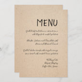 KLASSIKALE, HANDSCHRIFTLICHE WEDD-MENÜKARTE MENÜKARTE (Vorne/Hinten)