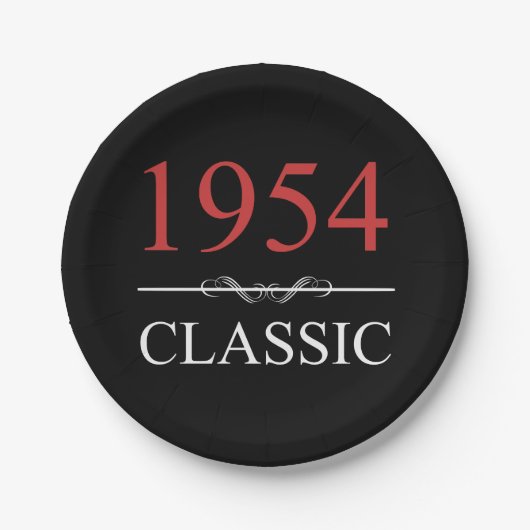 Klassiker 1954 70. Geburtstag Pappteller (Vorderseite)