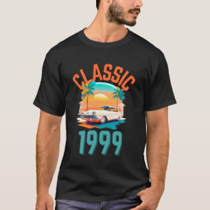 Klassiker 1999 mit Auto, Palmen und Sonnenuntergan T-Shirt