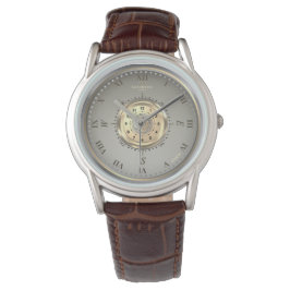 Klassiker aus Leder im zweifarbigen nautischen Sti Armbanduhr
