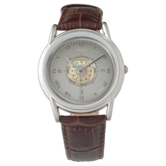 Klassiker aus Leder im zweifarbigen nautischen Sti Armbanduhr