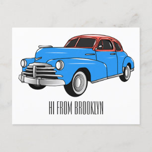 Klassiker-Auto 1948 Cartoon-Illustration Postkarte