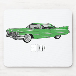Klassiker Auto 1959 Cartoon-Illustration Mousepad