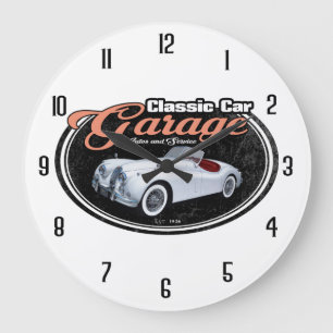 Klassiker-Autogarage Jag Große Wanduhr