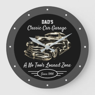 Klassiker-Autogarage Vaters oder irgendeinen Namen Große Wanduhr