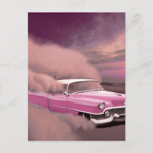 KLASSIKER-AUTOS PINK POSTKARTEN (Vorderseite)