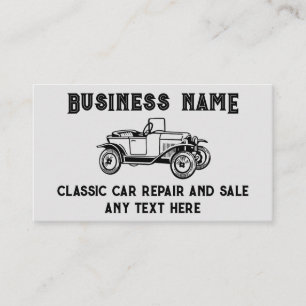 Klassiker-Autos Reparatur und Verkauf Vintage Visi Visitenkarte