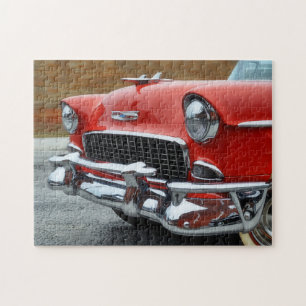 Klassiker-Autos-Rot-Auto-Liebhaber-Puzzle Puzzle