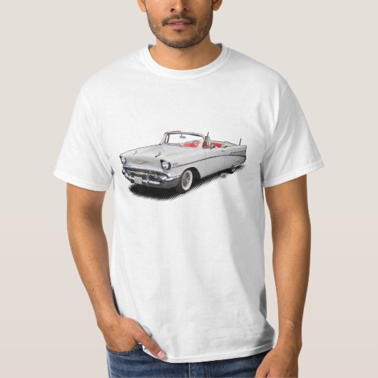 Klassiker"Bel Air" des Weiß 1957 konvertierbares T-Shirt (Vorderseite)
