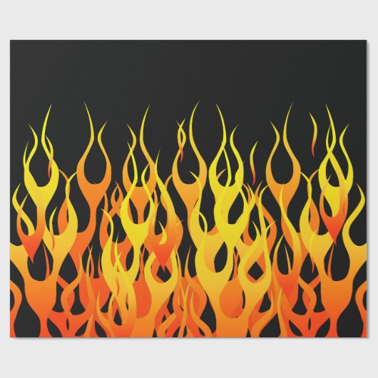 Klassiker, der Flammen auf festem Schwarzem läuft Geschenkpapier (Flach)