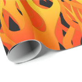 Klassiker, der Flammen auf festem Schwarzem läuft Geschenkpapier (Rolleneckpunkt)