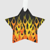 Klassiker, der Flammen auf festem Schwarzem läuft Ornament (Rückseite)