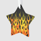 Klassiker, der Flammen auf festem Schwarzem läuft Ornament (Vorderseite)
