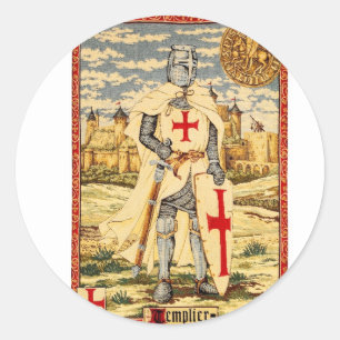 KLASSIKER DER RITTER-TEMPLAR RUNDER AUFKLEBER