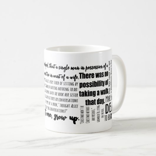 Klassiker-erste Linien in der Literatur-Tasse Kaffeetasse (VorderseiteRechts)