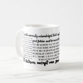 Klassiker-erste Linien in der Literatur-Tasse Kaffeetasse (Vorderseite Links)