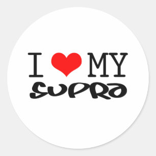 Klassiker "ich Liebe mein Supra" Entwurf Runder Aufkleber