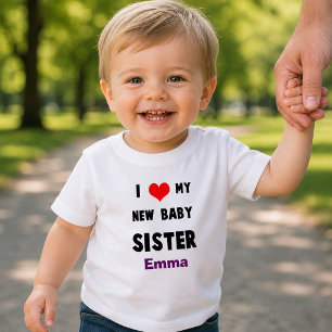 Klassiker Ich liebe meine neue kleine Schwester Kleinkind T-shirt