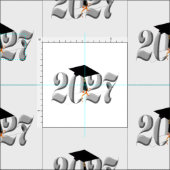 Klassiker Silver-Abschlussklasse 2027 Stoff (Kachel)