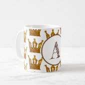 Klassiker-Tasse Krone des Monogramms goldene Kaffeetasse (Vorderseite Links)