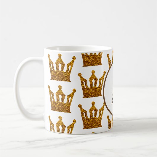 Klassiker-Tasse Krone des Monogramms goldene Kaffeetasse (Links)