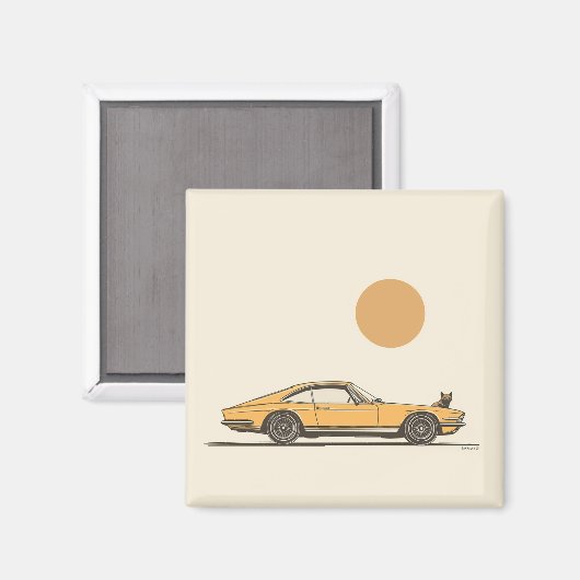 Klassikwagen Jaguars Magnet (Vorderseite/Rückseite)