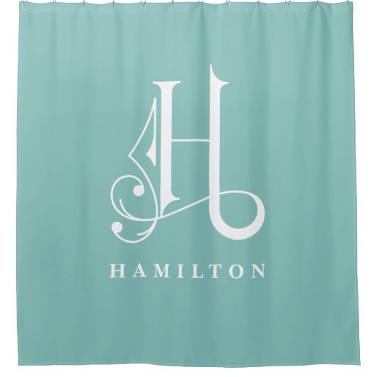 Klassisch anspruchsvolle, elegante Monogram H Cust Duschvorhang (Vorderseite)