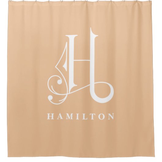 Klassisch anspruchsvolle, elegante Monogram H Cust Duschvorhang (Vorderseite)