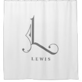 Klassisch anspruchsvolle, elegante Monogram L Cust Duschvorhang (Vorderseite)