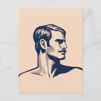 Klassisch attraktiv – Fette minimalistische Linols Postkarte