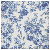 Klassisch Blau Botanisch Floral Toile Stoff (Muster)