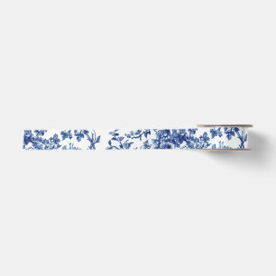 Klassisch Blau Botanische Toile-Gartenparty Satinb Satinband