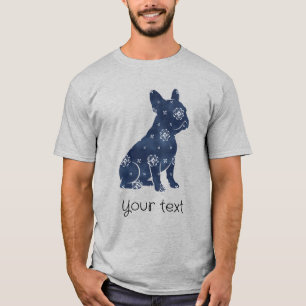 Klassisch Blau Französische Bulldogge Tie-Dye Weiß T-Shirt