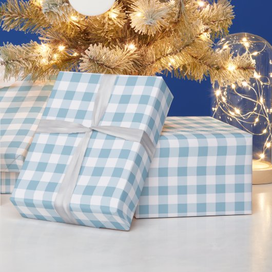 Klassisch Blau Kariert Weihnachten Geschenkpapier (Feiertage)